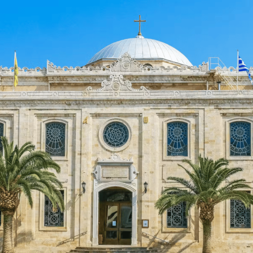 Greek white building