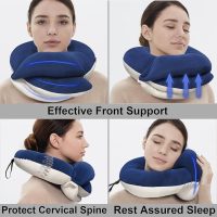 Q-Shaped Neck Pillow Set with Eye Mask & Earplugs Carry-On Friendly Air-Holiday