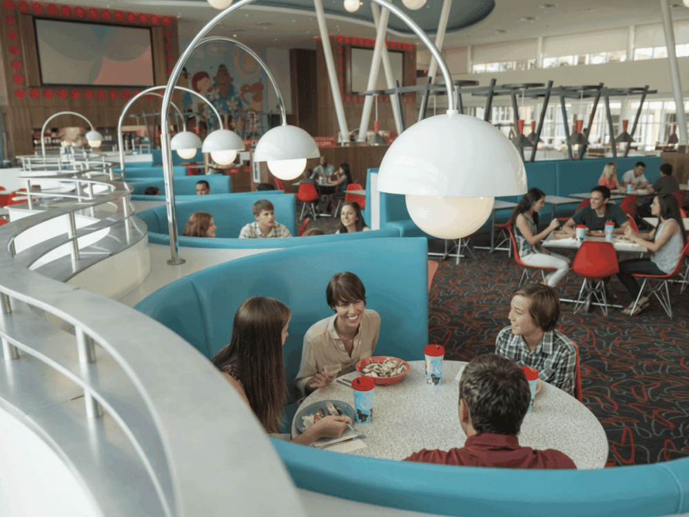 Guests dining inside the Bayliner Diner at Cabana Bay Beach Resort