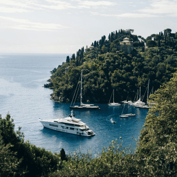 Ultimate Portofino Travel Guide: Best Places to Stay, Eat & Explore 🧭 6 Luxury yachts and sailboats moored in a peaceful bay surrounded by forested hills