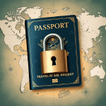 Trusted Travel Site Privacy Policy | Air-Holiday 3 Illustration of a passport with a padlock on top, symbolising secure travel privacy with a world map background. travel site privacy policy