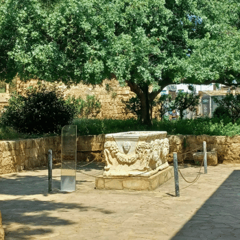 Ayia Napa in May – A Mum & Daughter Escape 🌊☀️ 62 Venetian sarcophagus displayed outdoors in Famagusta Town