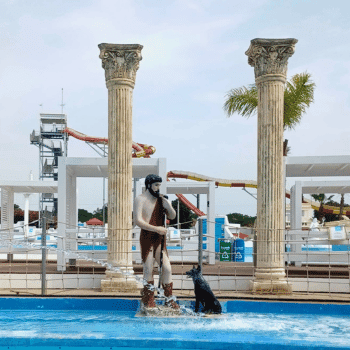 Ayia Napa in May – A Mum & Daughter Escape 🌊☀️ 45 Greek statue feature at WaterWorld Ayia Napa