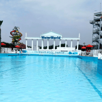 Ayia Napa in May – A Mum & Daughter Escape 🌊☀️ 44 Wave pool and entrance sign at WaterWorld Ayia Napa