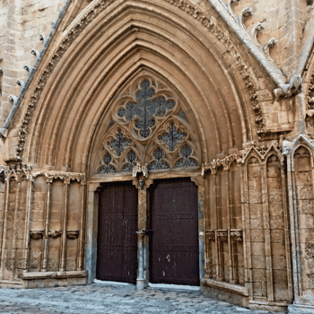 Ayia Napa in May – A Mum & Daughter Escape 🌊☀️ 61 Historic Gothic cathedral entrance in Famagusta Town, Cyprus