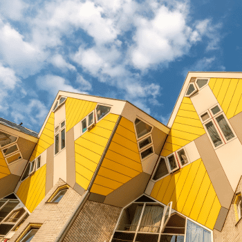 Yellow cube houses in Rotterdam, Netherlands
