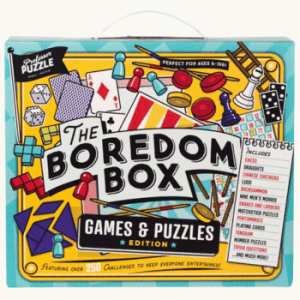 Professor Puzzle Boredom Box Games & Puzzles Edition – colourful family game set featuring over 250 challenges Travel Games Box