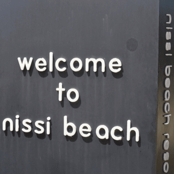 Ayia Napa in May – A Mum & Daughter Escape 🌊☀️ 25 Black sign with white letters reading “welcome to nissi beach”