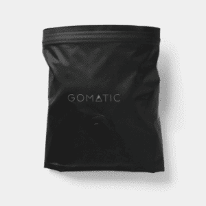 Black Gomatic Vacuum Bag 2.0 for compact travel packing with air release valve Gomatic vacuum bag