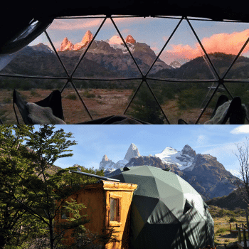Holiday Accommodation Search Made Easy 22 Panoramic mountain views from inside and exterior of Patagonia Eco Domes in El Chaltén, Argentina
