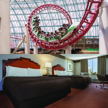 Holiday Accommodation Search Made Easy 27 Adventuredome rollercoaster and double bed room at Circus Circus Hotel Las Vegas