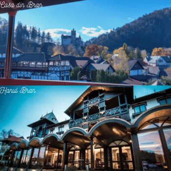 Compare Flights and Travel Essentials 33 Hotels Casa din Bran and Hanul Bran with scenic views of Bran Castle in Transylvania.