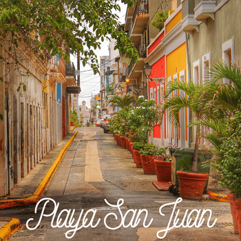 Compare Flights and Travel Essentials 9 Colourful street lined with plants and traditional houses in Playa San Juan, Tenerife.