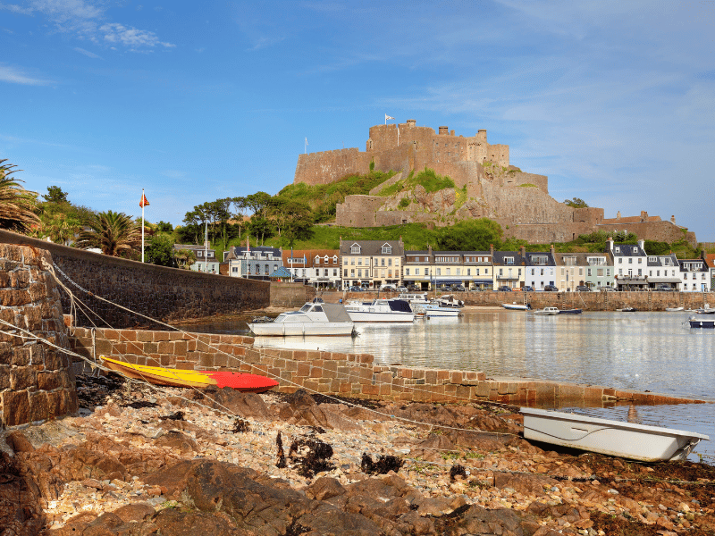 Mont Orgueil Castle overlooking Gorey harbour
