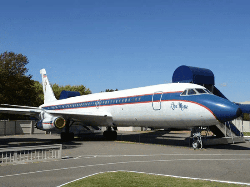 Lisa Marie private jet displayed outdoors