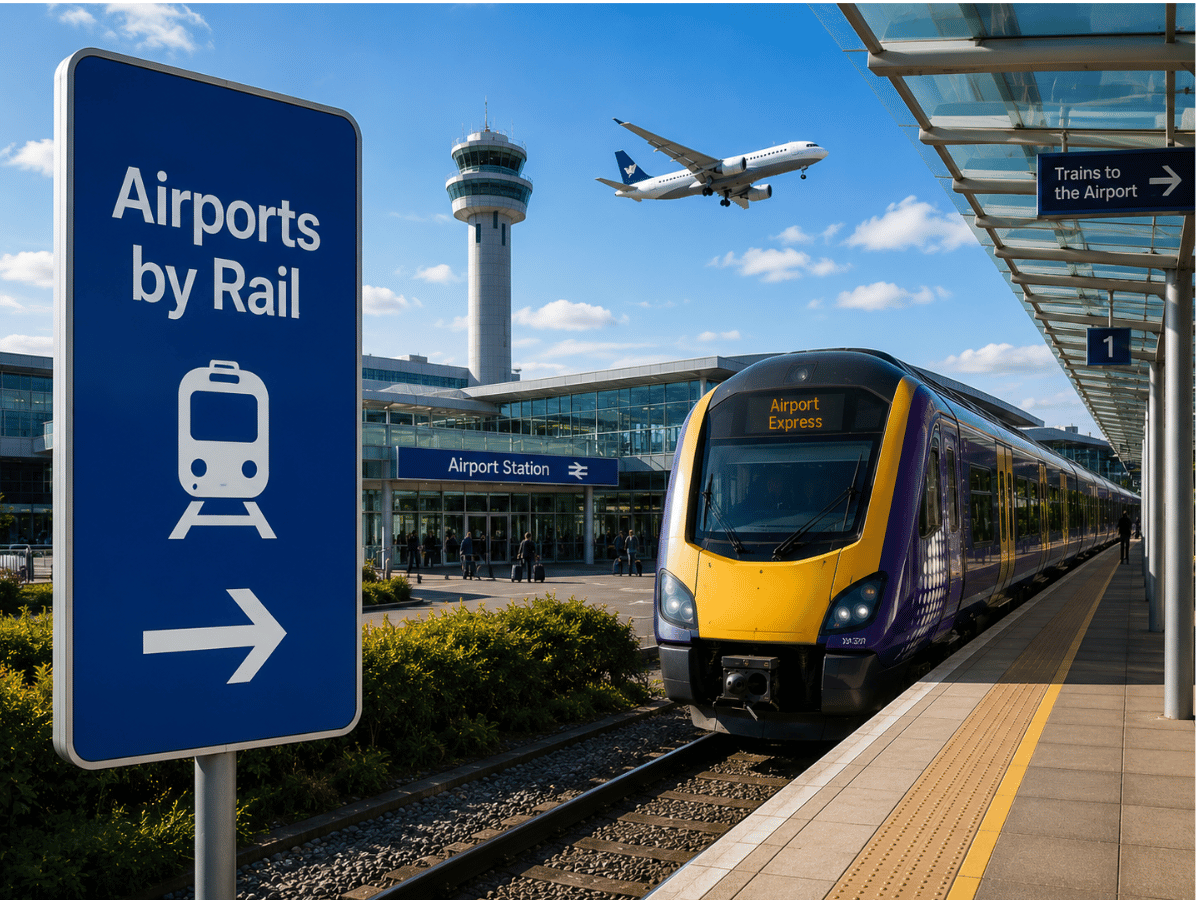 Airport rail station with train service to the terminal