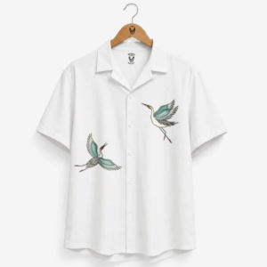 Cranes Havana Shirt in white by Broken Society