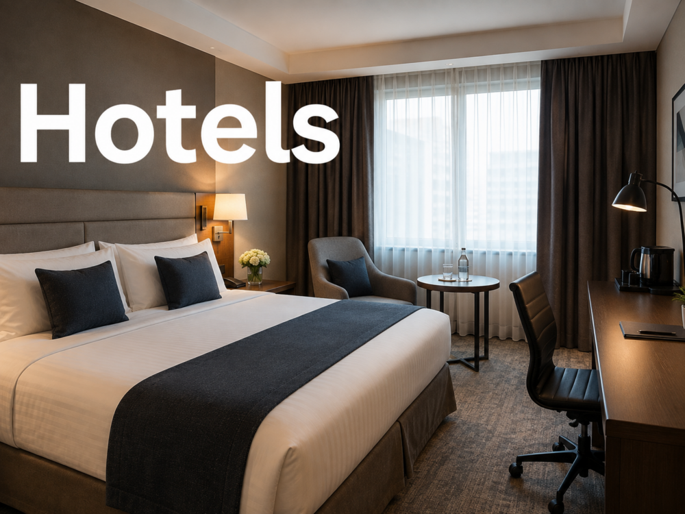 Christmas Markets 31 Modern hotel room with double bed and seating area